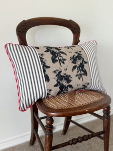 French Rose Piped Lumbar Cushion